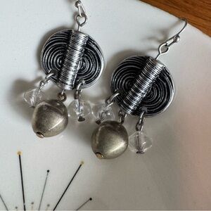 Mixed Metal Dangle Earrings – Boho Tribal Style